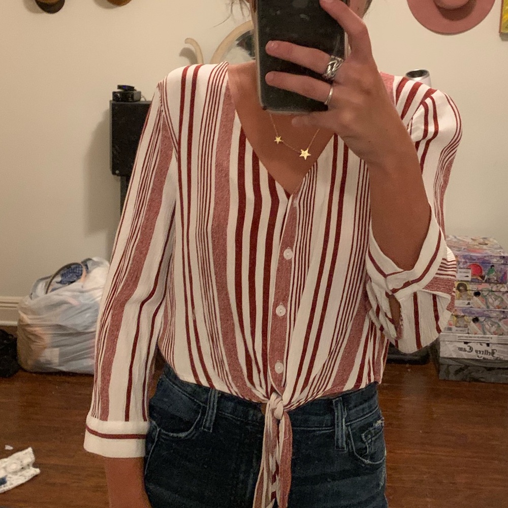 Stripe tie shirt